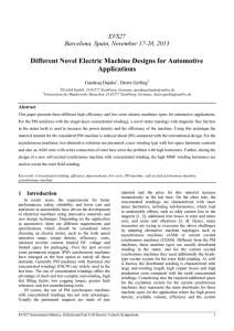 Different Novel Electric Machine Designs for Automotive Applications