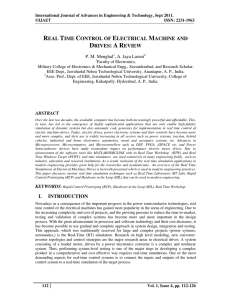 REAL TIME CONTROL OF ELECTRICAL MACHINE AND DRIVES