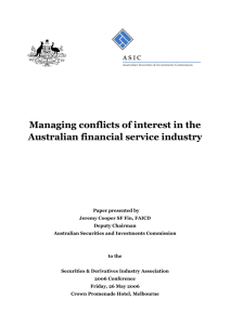 Managing conflicts of interest