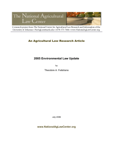 2005 Environmental Law Update - The National Agricultural Law