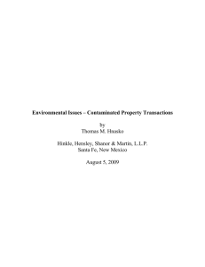 Environmental Issues for Contaminated Property Transactions
