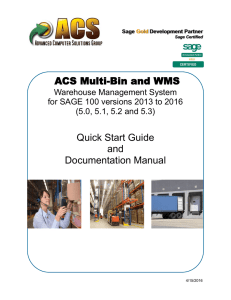 ACS Multi-Bin and WMS Quick Start Guide and Documentation