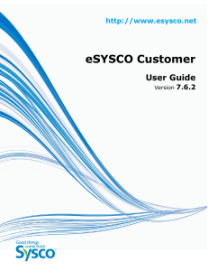 eSYSCO v7.6.2 Customer User Guide