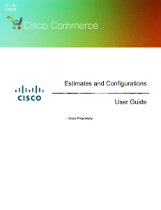 Cisco Commerce Estimates and Configurations User Guide