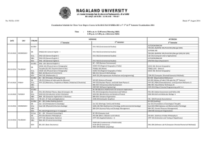 Examination Schedule - Nagaland University