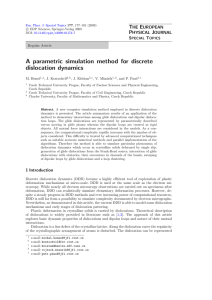 A parametric simulation method for discrete dislocation dynamics