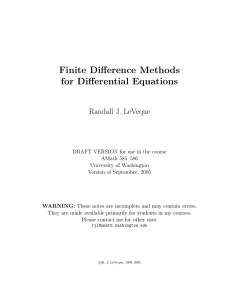 Finite Difference Methods for Differential Equations