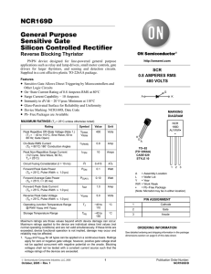 NCR169D General Purpose Sensitive Gate Silicon Controlled Rectifier