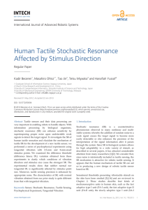 Human Tactile Stochastic Resonance Affected by Stimulus