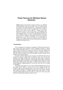 Power Sources for Wireless Sensor Networks