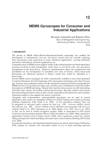 MEMS Gyroscopes for Consumer and Industrial Applications