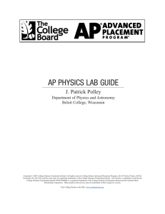 ap physics lab guide - CABE E