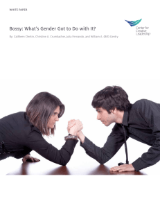 Bossy: What`s Gender Got to Do with It?