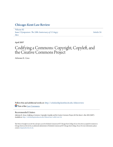 Codifying a Commons: Copyright, Copyleft, and the Creative