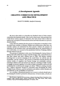 A Development Agenda CREATIVE CURRICULUM