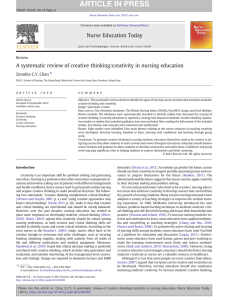 A systematic review of creative thinking/creativity in nursing education