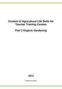 Content of Agricultural Life Skills for Teacher Training Centers Part 3