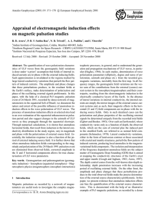 Appraisal of electromagnetic induction effects on magnetic pulsation