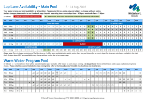 Your guide to lane and pool availability at WaterMarc. Please note