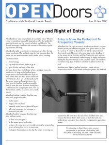 Privacy and Right of Entry