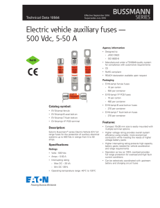 Bussmann series auxiliary electric vehicle fuse data sheet No. 10564