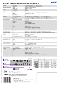 Standard series technical specifications at a glance