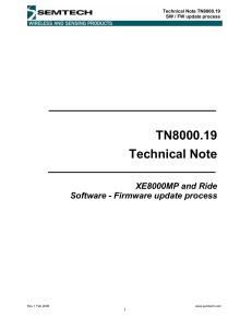 XE8000MP and Ride Software/Firmware Update Process