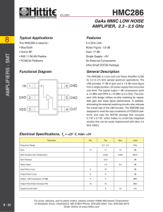 HMC286 GaAs MMIC LOW NOISE AMPLIFIER, 2.3