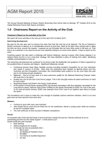 AGM Report 2015 - Epsom District Swimming Club