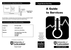 Hugh Binnie Sick Bay - University of Leicester