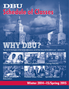 Schedule of Classes - Dallas Baptist University
