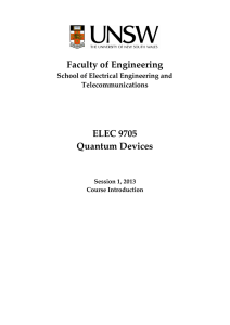 ELEC9705 (Quantum Devices)