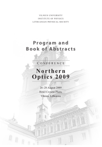 Northern Optics 2009 - Vilniaus universitetas