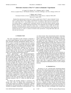 Electronic structure of the NV center in diamond: Experiments