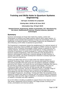 Training and Skills Hubs in Quantum Systems Engineering