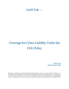 Coverage for Cyber-Liability Under the CGL Policy