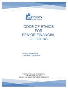 code of ethics for senior financial officers