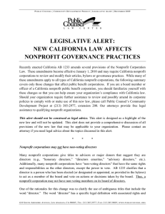 legislative alert: new california law affects nonprofit
