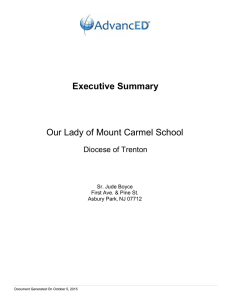 Executive Summary  - Our Lady of Mt. Carmel School