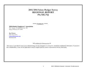 2015/2016 Salary Budget Survey REGIONAL REPORT PA/DE/NJ