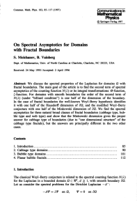 On Spectral Asymptotics for Domains with Fractal