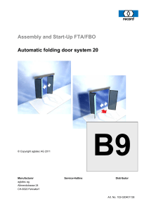Assembly and Start-Up FTA/FBO Automatic folding door system 20
