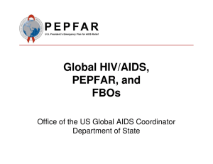 Global HIV/AIDS, PEPFAR, and FBOs