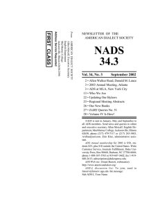 NADS 30.2 May 98 - American Dialect Society