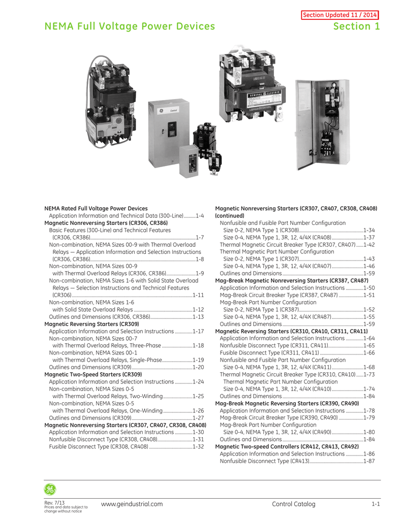 GE CR1062S3AAT1000 Manual Motor Starter Nema Size M-1 Open 3 Phase
