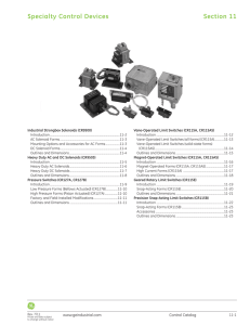 GE Control Catalog - Section 11: Specialty Control Devices