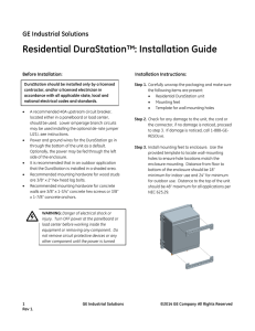 Residential DuraStation™: Installation Guide