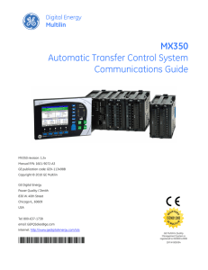 MX350 Automatic Transfer Control System Communications Guide