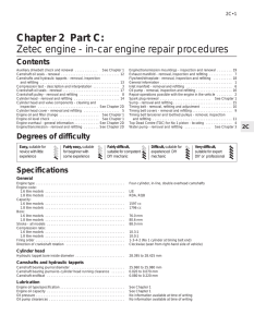 Zetec engine - in-car engine repair procedures