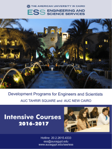 Intensive Courses - The American University in Cairo